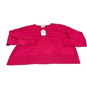 Altard State Hot Pink Cropped Waffle Top Long Sleeve Size Large